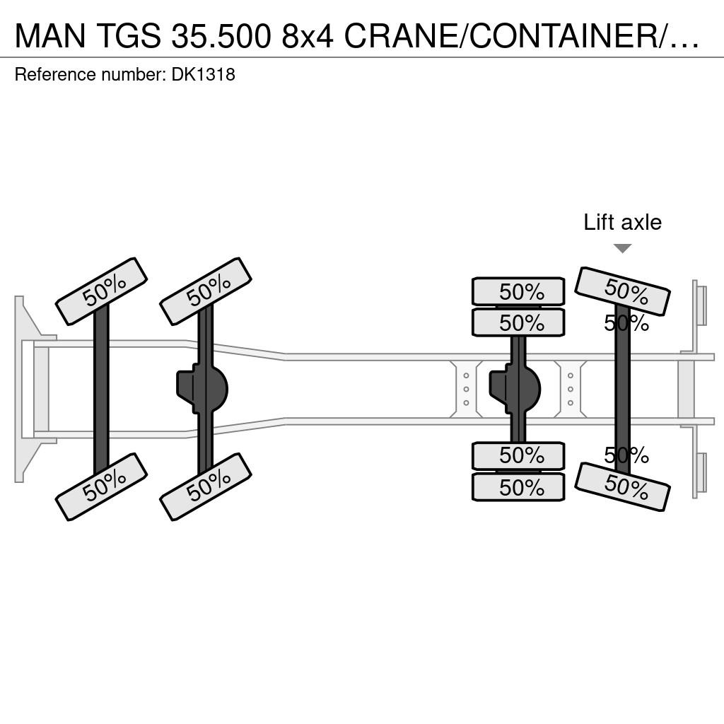 MAN TGS 35.500 8x4 CRANE/CONTAINER/TIPPER!! REMOTE CON Abrollkipper