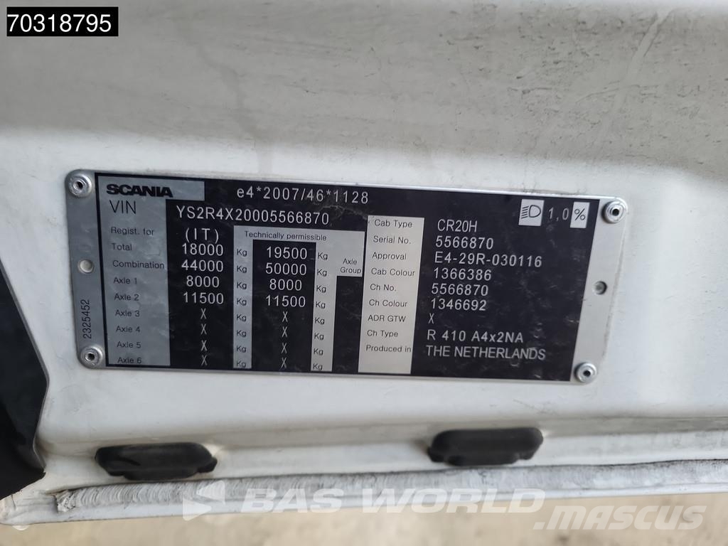 Scania R410 4X2 LNG! Retarder 2xTanks ACC Cabezas tractoras