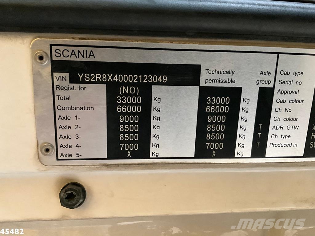 Scania R 490 8x4 Euro 6 Retarder HMF 60 Tonmeter laadkraa Visurgājēji celtņi