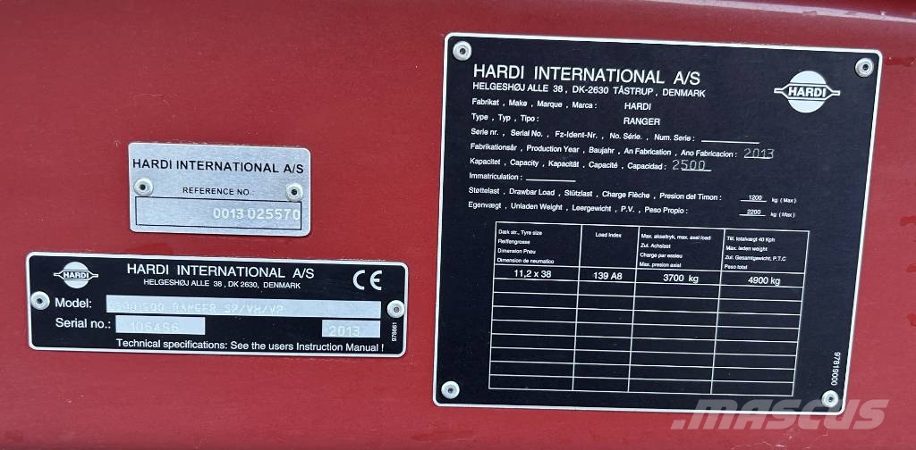 Hardi Ranger 2500 Eagle 21M Trailed sprayers