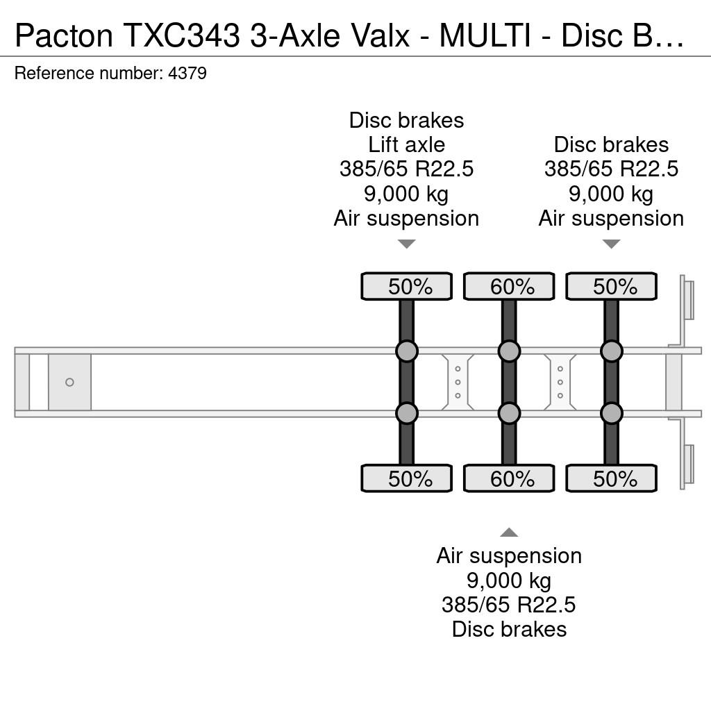 Pacton TXC343 3-Axle Valx - MULTI - Disc Brakes - Lift Ax Konteyner yari çekiciler