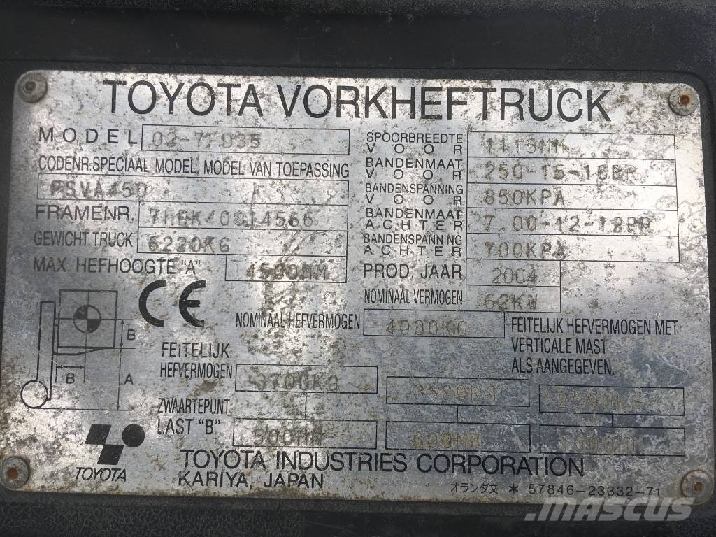 Toyota 7 FDK 35 V-2920 OB Dieselové vozíky