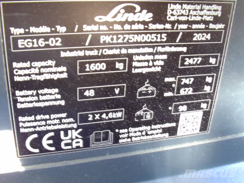 Linde EG16-02 Electric forklifts