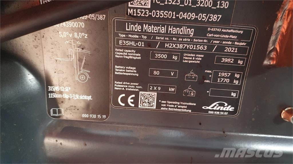 Linde E35HL Електрически вилични кари-повдигачи