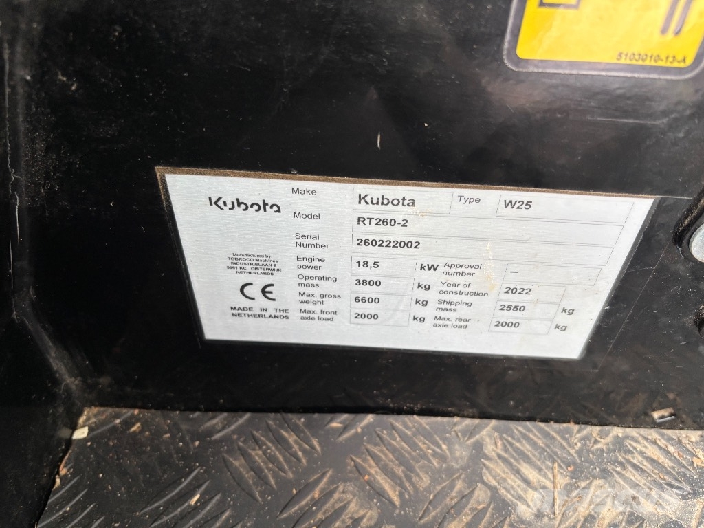 Kubota RT 260-2 / Aura, Kauha, Piikit, Kuin uusi! Mini yükleyiciler
