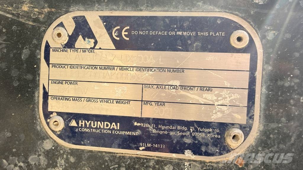 Hyundai HX 300 AL Rupsgraafmachines