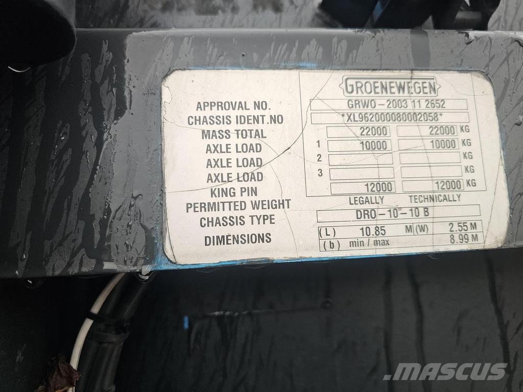  GOENEWEGEN DRO 10-10 B /STEERING AXLE / LOADING LI Citas piekabes