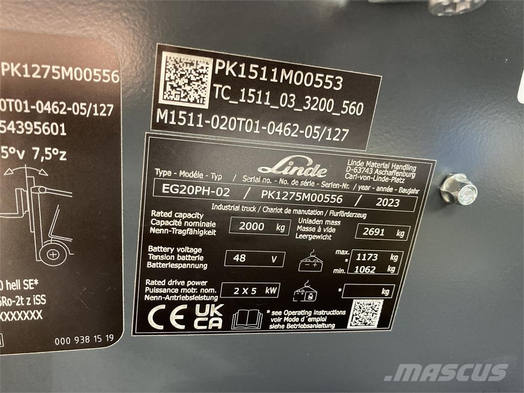Linde EG20PH Carretillas de horquilla eléctrica