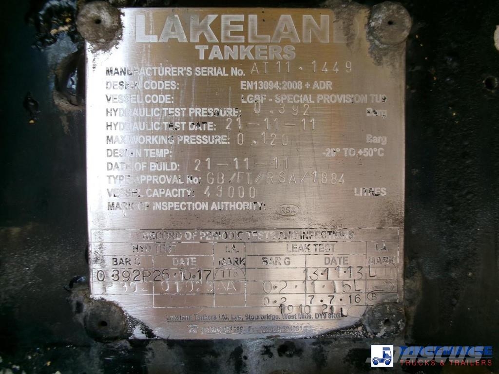 Lakeland Fuel tank alu 43 m3 / 6 comp Semi remorque citerne