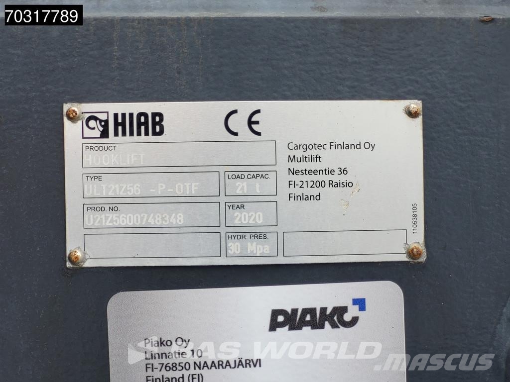 Mercedes-Benz Arocs 2530 NGT 6X2 CNG Engine! HIAB 21Z56 containe アームロール