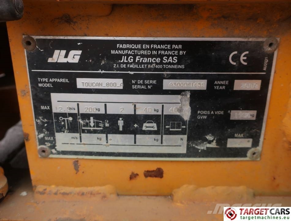 JLG Toucan 800A Electric Vertical Mast Work Lift 800cm 自走式伸缩臂升降机