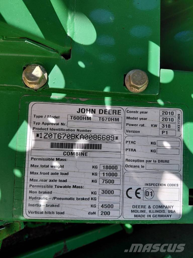 John Deere T 670 i Зерноуборочные комбайны