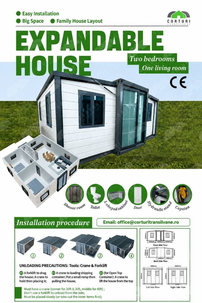  Casă container modulară expandabilă 38 mp 特种集装箱