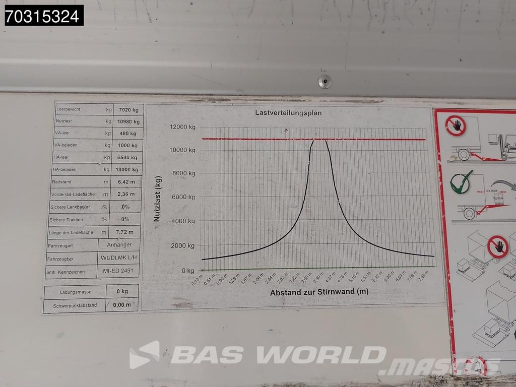  Wullhorst ZA18 2 axles Tail gate Прицепы-рефрижераторы
