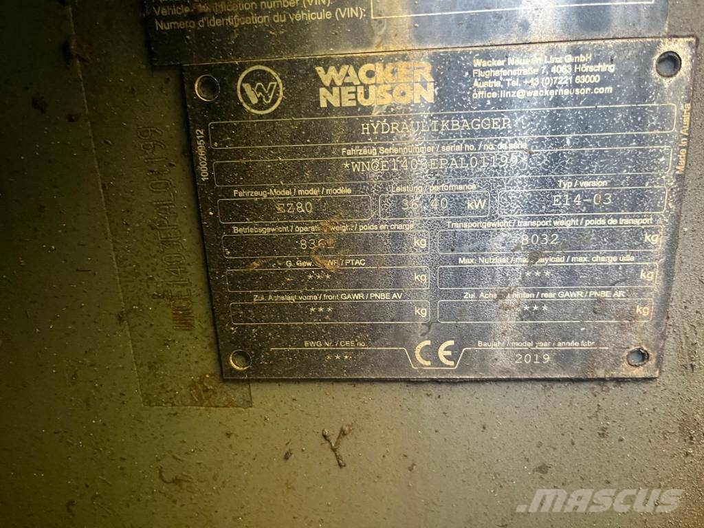 Wacker Neuson EZ 80 Малые экскаваторы 7т-12т