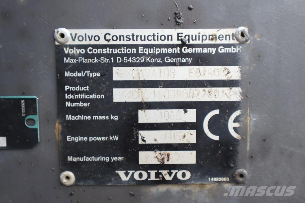 Volvo EC160D L | ROTOTILT | BUCKET | QUICK COUPLER Roomikekskavaatorid