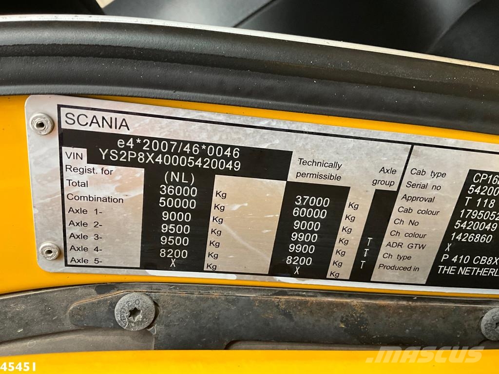 Scania P 410 8x4 Euro 6 Palfinger 14 Tonmeter Z-kraan 工程吊钩车