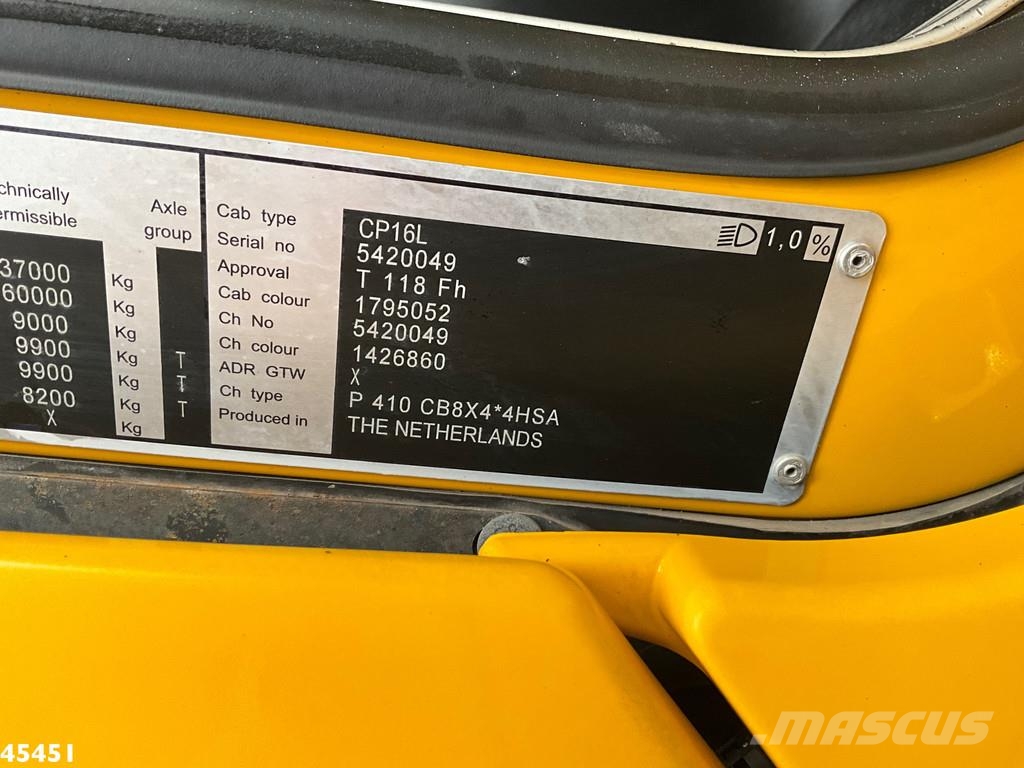 Scania P 410 8x4 Euro 6 Palfinger 14 Tonmeter Z-kraan 工程吊钩车