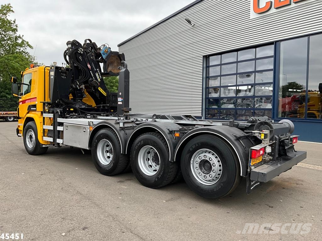 Scania P 410 8x4 Euro 6 Palfinger 14 Tonmeter Z-kraan Hákový nosič kontajnerov