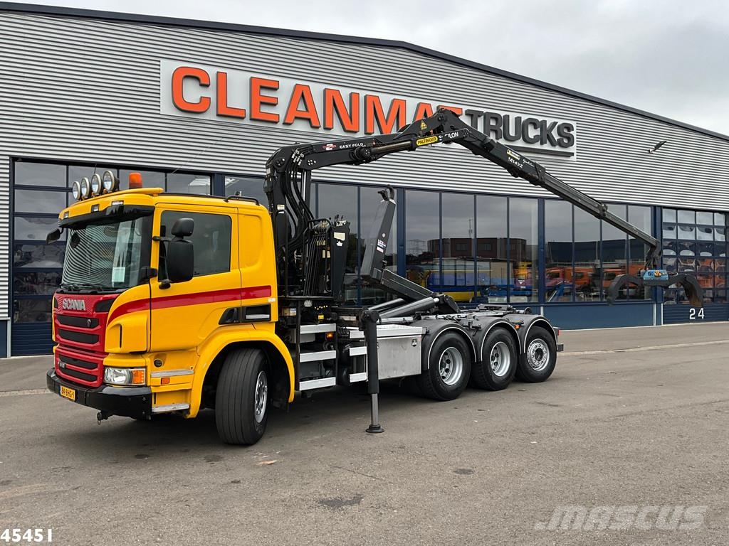 Scania P 410 8x4 Euro 6 Palfinger 14 Tonmeter Z-kraan Hákový nosič kontajnerov