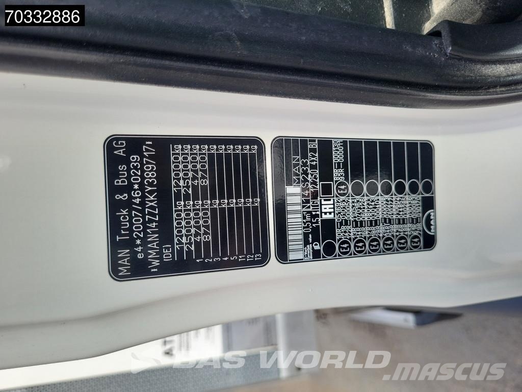 MAN TGL 12.250 4X2 12tonner Thermo King T-1000R 1500kg شاحنات بدرجة حرارة قابلة للضبط