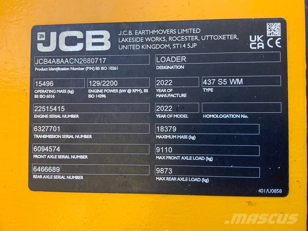 JCB 437 HT Φορτωτές με λάστιχα (Τροχοφόροι)