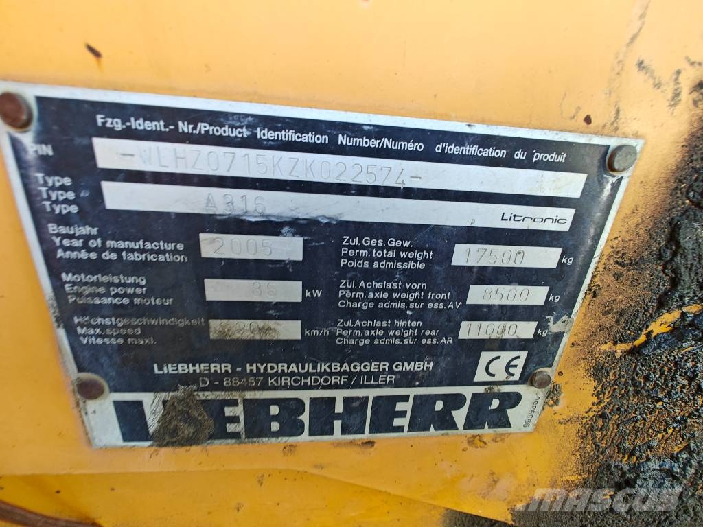Liebherr A 316 Litronic Ratiniai ekskavatoriai