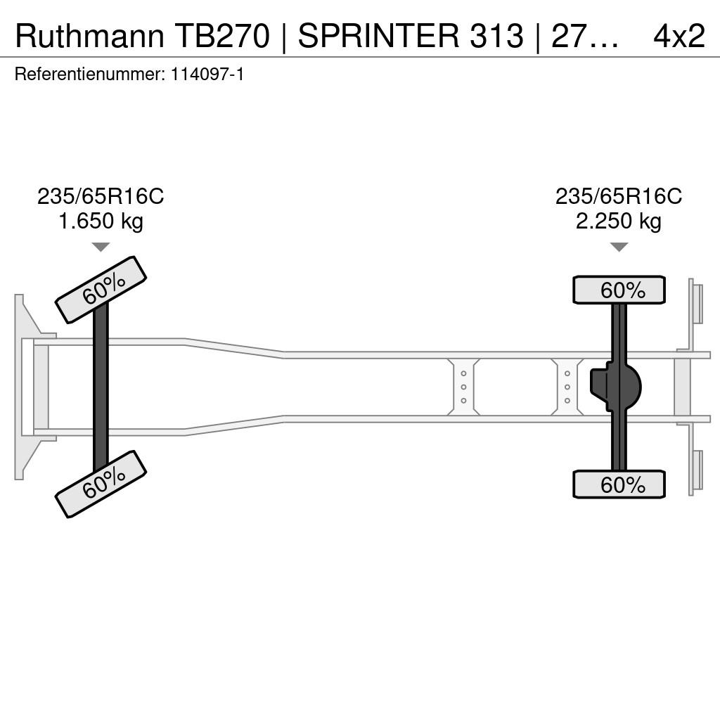 Ruthmann TB270 | SPRINTER 313 | 27 METER | EURO 5 Piattaforme autocarrate