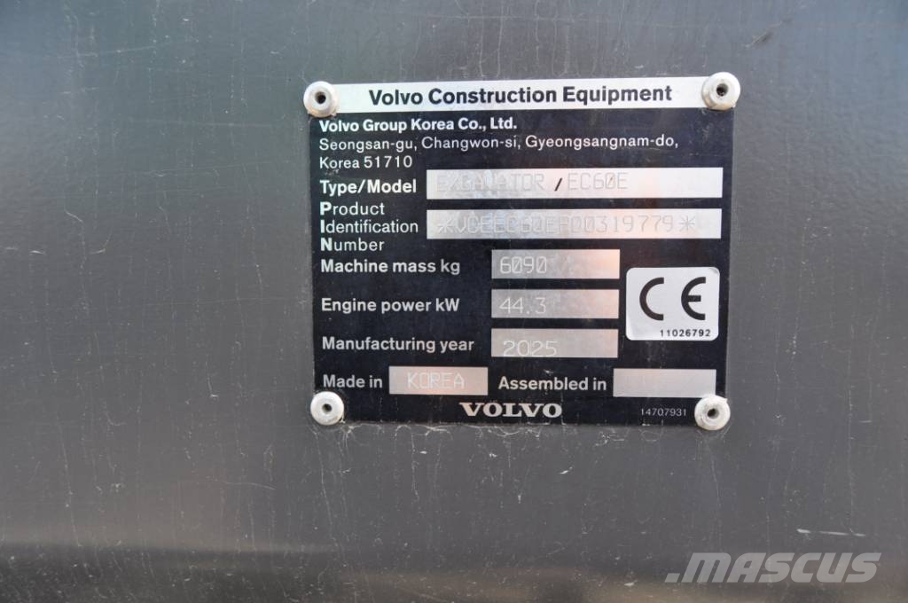 Volvo EC 60 대형 굴삭기 29톤 이상
