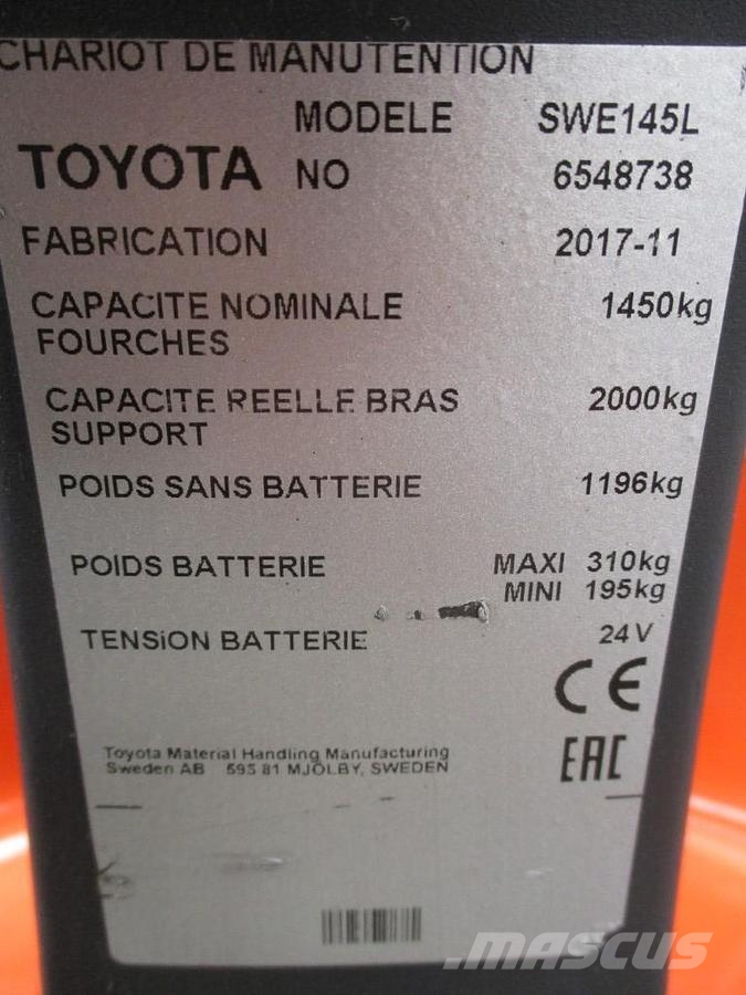 Toyota SWE145 Transpalette accompagnant