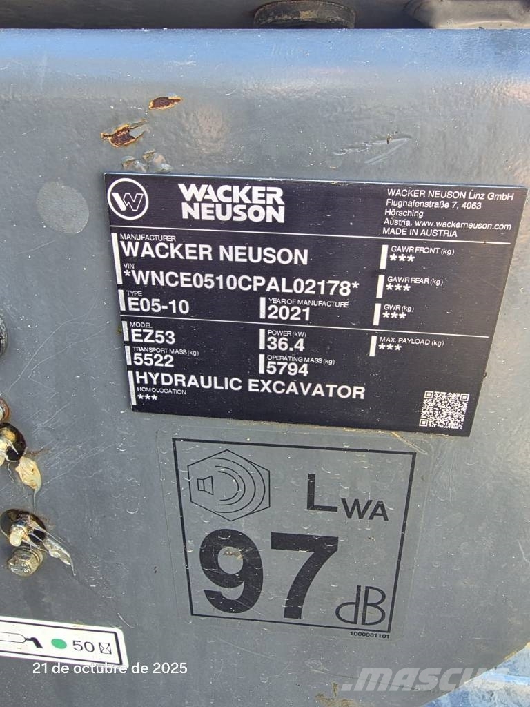 Wacker Neuson EZ 53 Miniekskavaatorid < 7 t