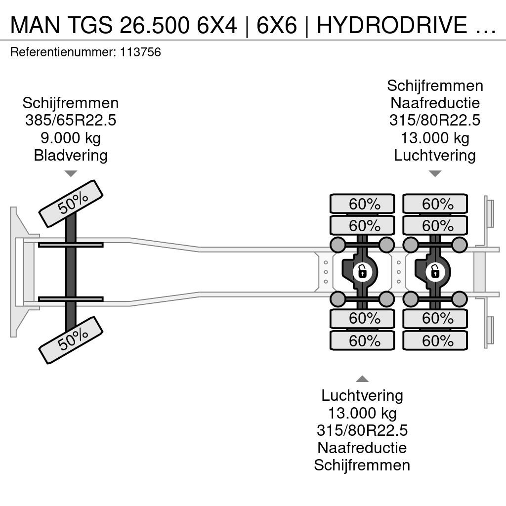 MAN TGS 26.500 6X4 | 6X6 | HYDRODRIVE | BIG AXLES | EU Camion benne