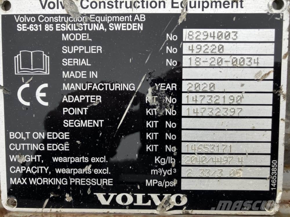 Volvo Tieflöffel mit Zähnen S3 Excavator