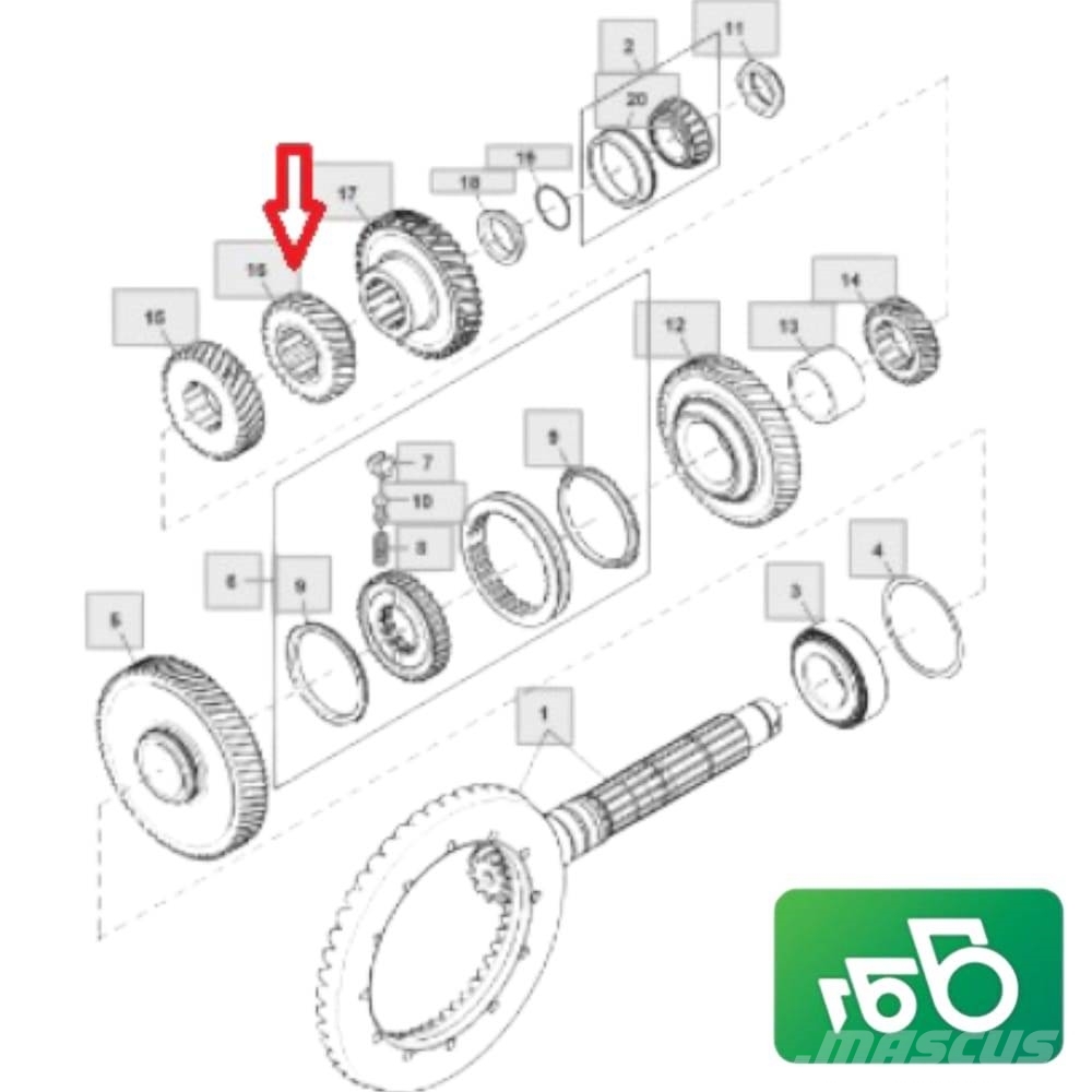 John Deere 6170M Gearbox PowrQuad™ R122522 Alváz és felfüggesztés