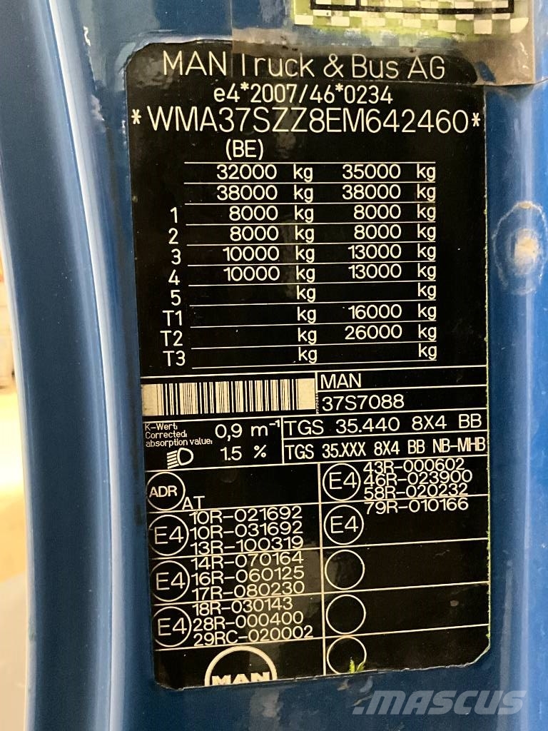 MAN TGS 35.440 8X4 شاحنات الرافعات الخطافية