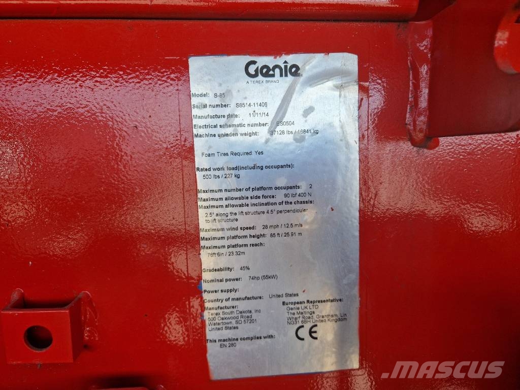 Genie S 85 S-85 860SJ RZ146 Teleskopiniai keltuvai