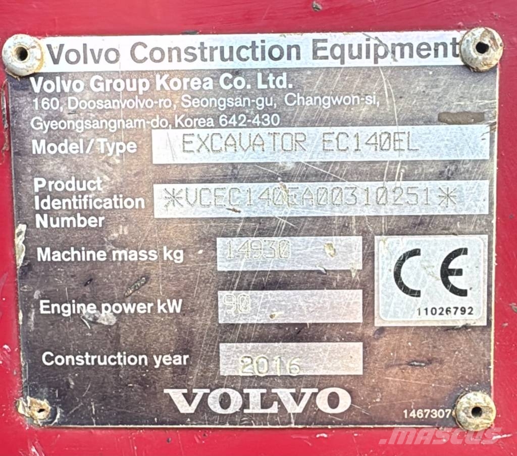 Volvo EC 140 EL Pásové rýpadlá