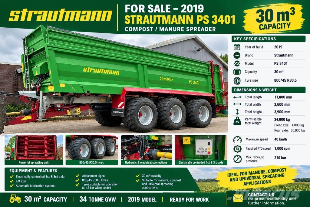 Strautmann Streublitz معدات توزيع السماد العضوي