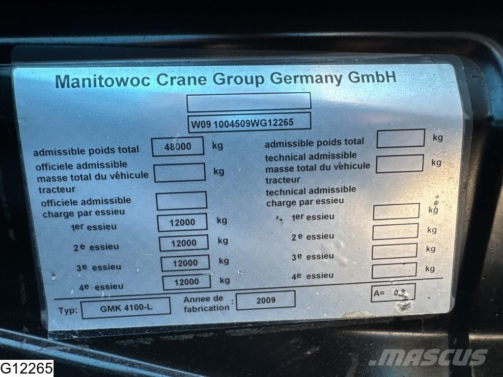 Grove GMK 4100-L 8x8, 100.000 kg, 60 m Kiti kranai