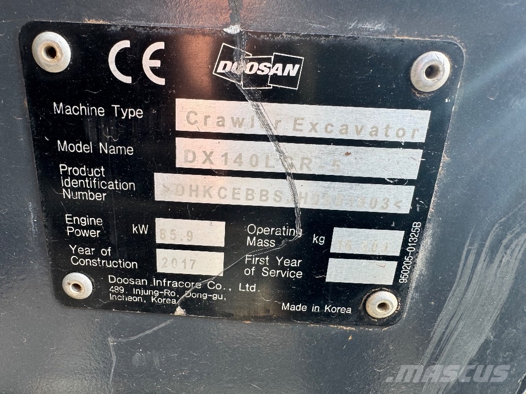 Doosan DX 140 LCR-5 Gravemaskiner på larvebånd
