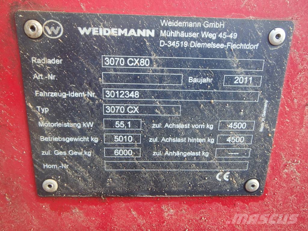Weidemann 3070CX80 Pale gommate
