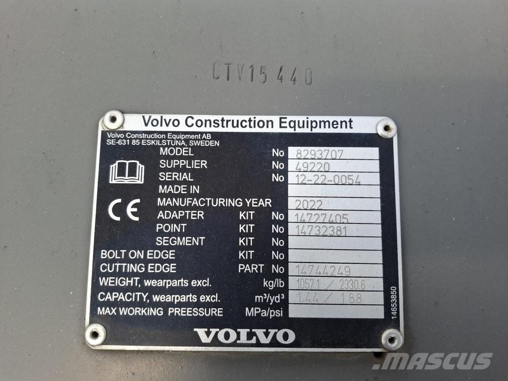 Volvo EC200E, EC220E Łyżki do ładowarek