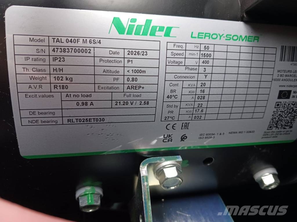 Kubota V2203M - 20 kVA Stage V - DPX-19003 Dízel áramfejlesztők