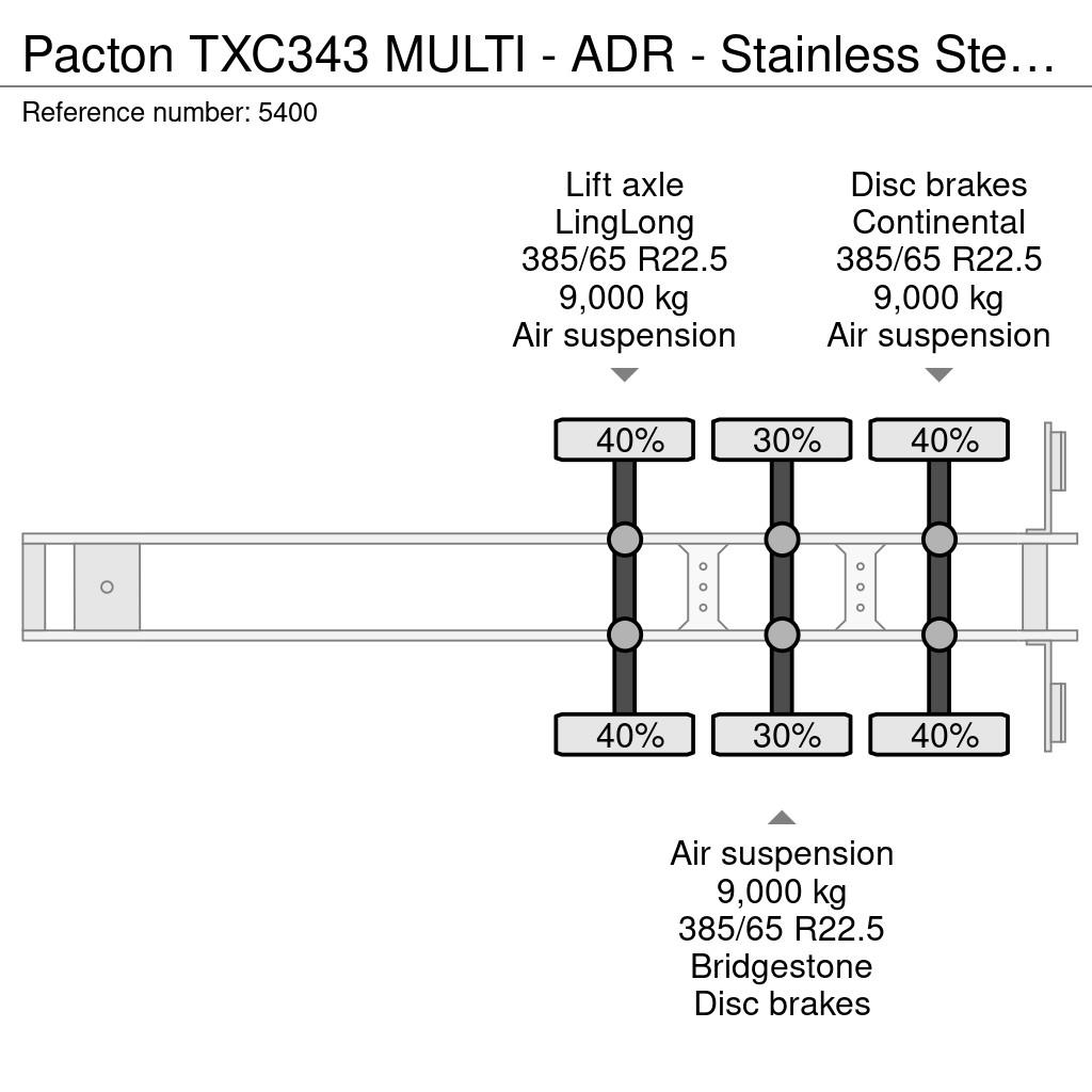Pacton TXC343 MULTI - ADR - Stainless Steel Drip Tray - 3 Containerchassis