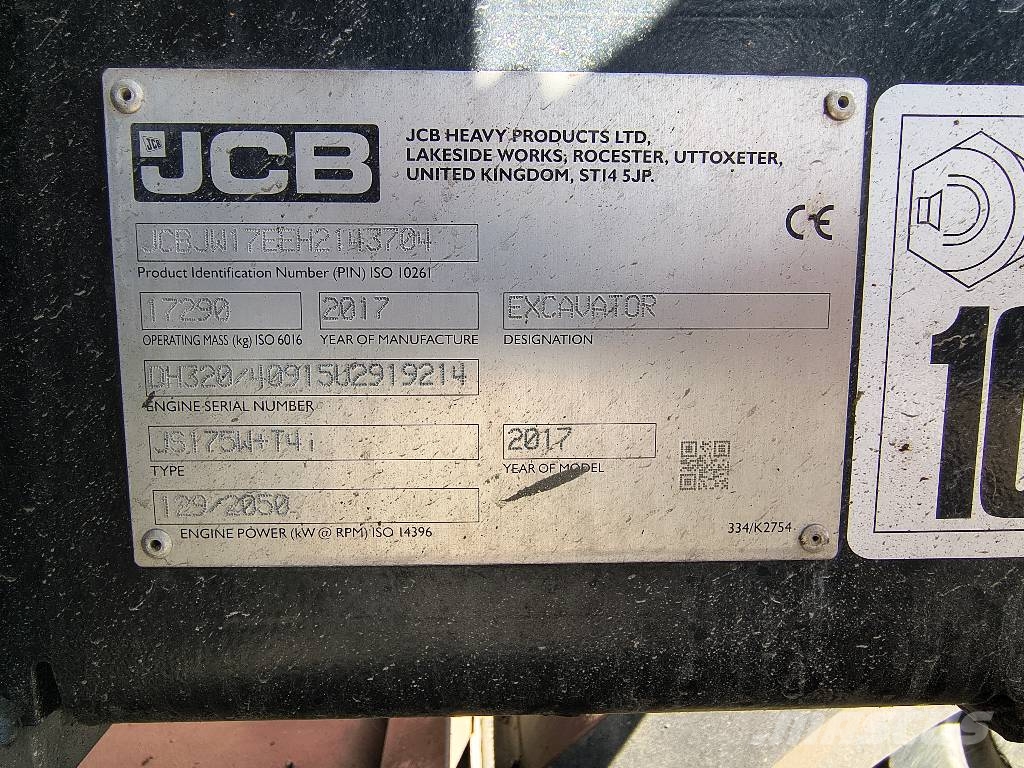 JCB JS 175 W Gravemaskiner på hjul
