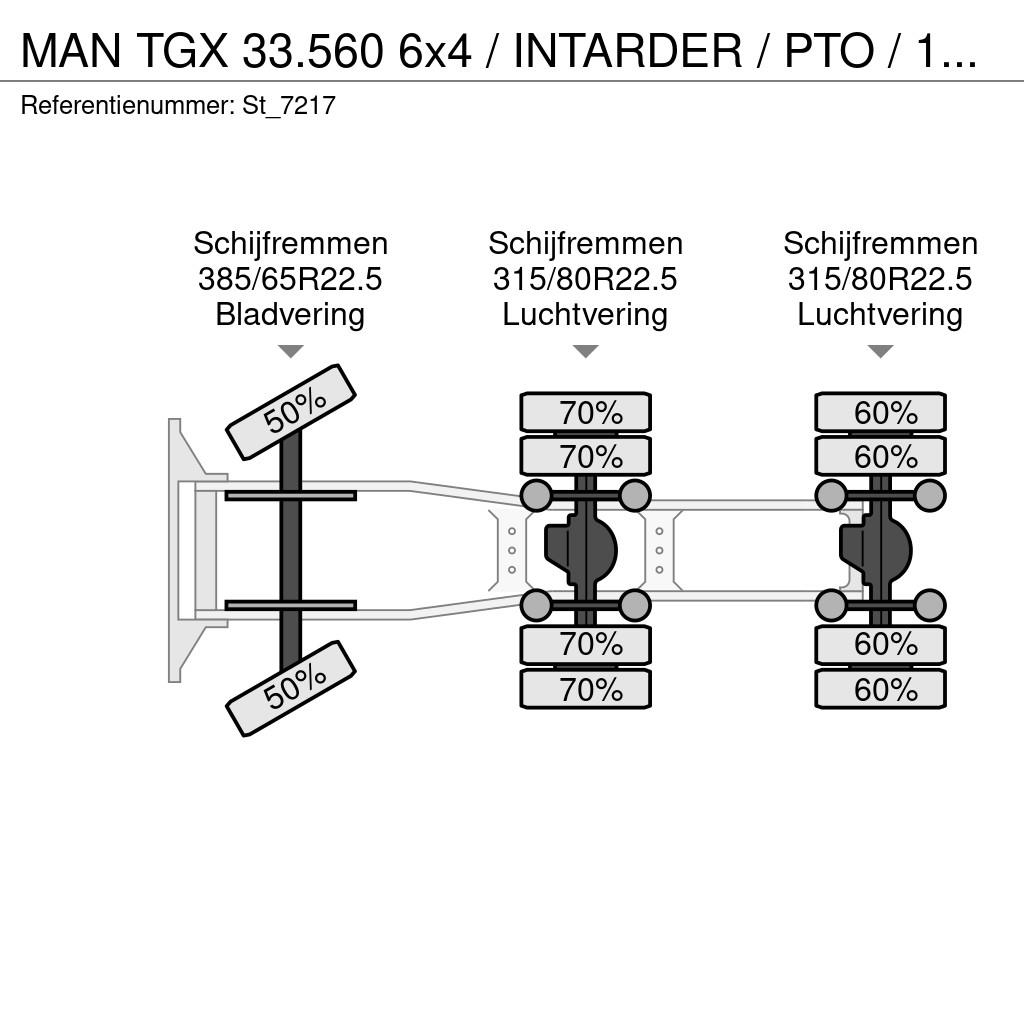MAN TGX 33.560 6x4 / INTARDER / PTO / 198 dkm. Trækkere