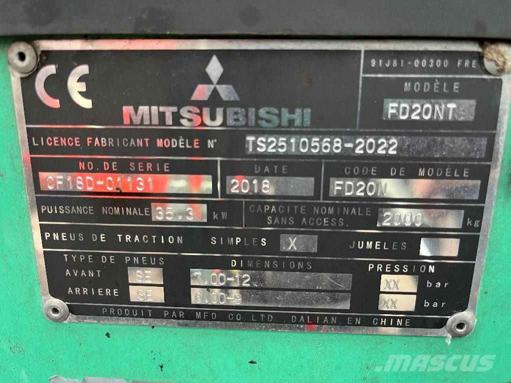 Mitsubishi FD20NT V-4216 IO Diesel Stapler