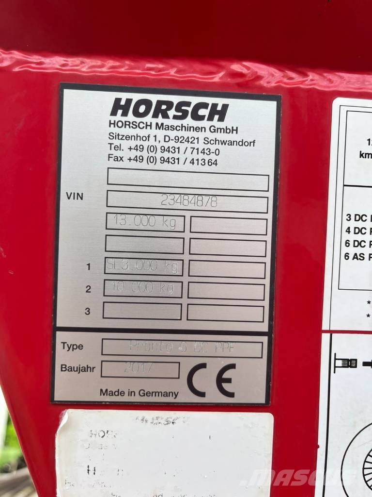 Horsch Pronto 6 DC PFF Sėjimo technika