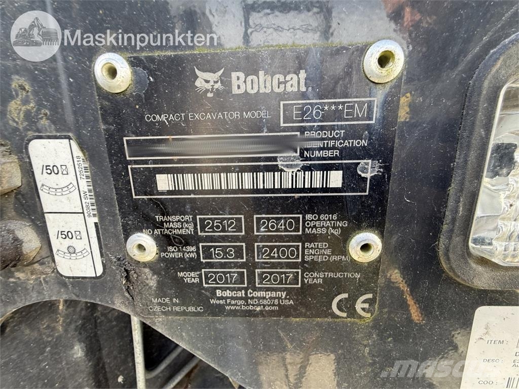 Bobcat E26 EM Mini kotrók < 7t