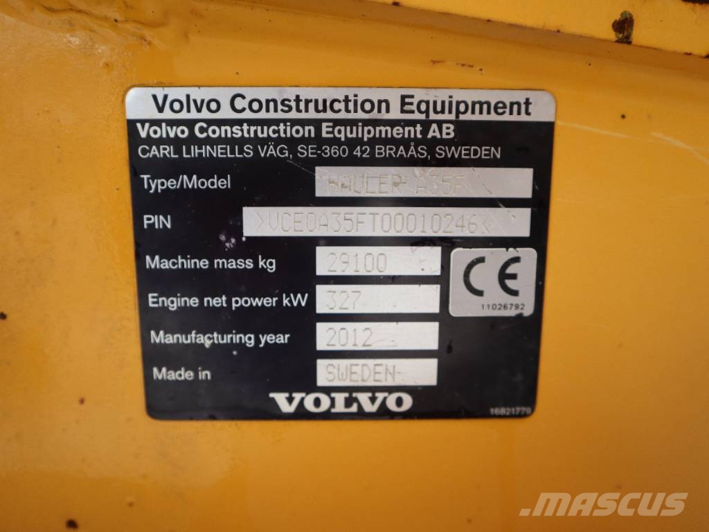 Volvo A 35 F Artikulētie pašizgāzēji